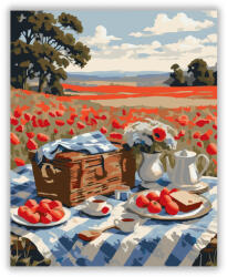  Romantikus Piknik Pipacsmezőn - számfestő készlet