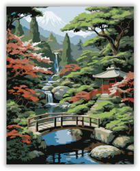  Japánkert Híddal és Pavilonnal - számfestő készlet