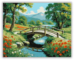  Pipacsok és Fahíd a Patak Fölött - számfestő készlet
