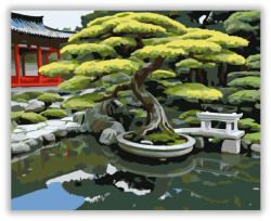  Bonsai Fa Koi Tóval a Japánkertben - számfestő készlet