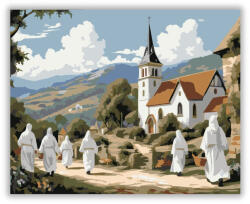  Húsvéti Falu Templom - számfestő készlet