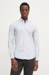 HUGO BOSS pamut ing férfi, legombolt galléros, fehér, slim, 50520275 - fehér S