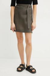 MM Max Mara Leisure vászon szoknya zöld, mini, egyenes, 2516101018600 - zöld 36