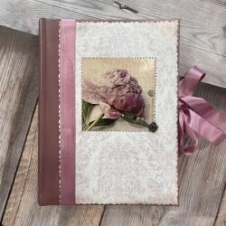 Kreativ Fotóalbum zsebes 10x15cm fotóknak 200db-os vintage kék virágos
