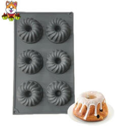 Bundt forma 6 adagos szilkon sütőforma