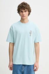 Drôle de Monsieur pamut póló Le T-Shirt Vase férfi, nyomott mintás, F-TS225-CO002-LBE - kék XXL