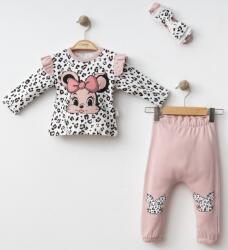 Mini Cayzen 3részes babaruha szett - Mouse, rozsa. Méret: 74 (6-9hó)