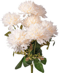 Valex Decor Krizantém selyemvirág csokor, 7 ágú, 42cm magas, virágfej: 9cm - Ekrü (LD023-01)
