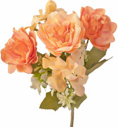 Valex Decor Hortenzia selyemvirág csokor, 5 ágú, 30cm magas - Barack (LD009-03)