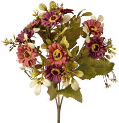 Valex Decor Százszorszép selyemvirág csokor, 5 ágú, 31cm magas - Bordó (LD006-04)