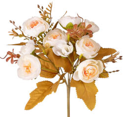 Valex Decor Peónia selyemvirág csokor, 5 ágú, 28cm magas - Fehér (LD005-01)