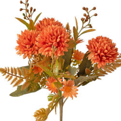  Dandelion selyemvirág csokor, 7 ágú, 34cm magas - Narancssárga (LD004-04)