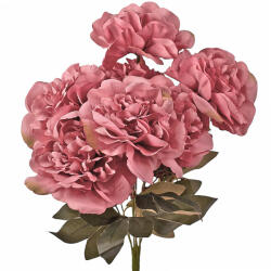 Valex Decor Peónia selyemvirág csokor, 7 ágú, 38cm magas - Rózsaszín (LD020-03)