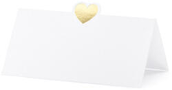  Ültetőkártyák - Szív, arany, 10x5 cm (1 pkt / 10 db. ) (WS10-019ME)