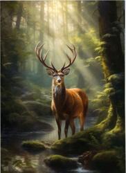 NORIMPEX - Puzzle Pictură cu diamant: Căprior lângă pârâul pădurii 30x40 cm - 1 - 39 piese