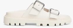 Tommy Jeans bőr papucs DOUBLE STRAP SANDAL bézs, női, platformos, EN0EN02753 - bézs Női 40