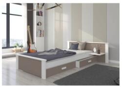  Pat Dormitor ALDEX Cu Sertar+Saltea Maro/Alb 80x180cm - divahome - 1 795,00 RON