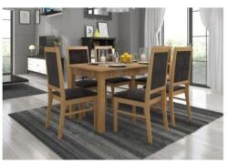  Set Masa + 6 Scaune RODOS 25 Stejar Auriu/Gri Inchis