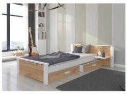  Pat Dormitor ALDEX Cu Sertar Maro Deschis/Alb 80x180cm - divahome - 1 523,00 RON