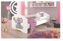Pat Dormitor Cu Balustrada CASIMO ELEFANT Cu Saltea 70x140cm