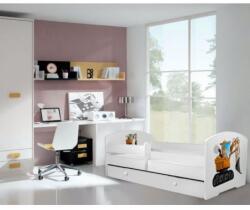  Pat Dormitor Cu Balustrada PEPE DIGGER Cu Sertar+Saltea 80x160cm