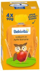 Bebevita Плодова закуска Bebivita - Пълнозърнеста шпелта с ябълка и банан, 90 g (19109)