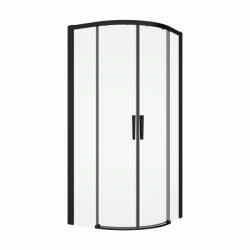 RONAL Cabina dus semirotunda, 90x90 cm, negru mat, Ronal Divera (D22SRB550900607)