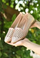 Erbil Shoes Дамски балерини с декоративни мъниста - Цвят Пудра #366456 (366456_Пудра)