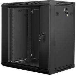 Lanberg 19" fali rack szekrény 12U/600X450 lapraszerelt, fekete V2 (WF01-6412-10B) - shop