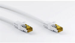 Goobay RJ45 patch kábel CAT 6A S/FTP (PiMF), 500 MHz, CAT 7 nyers kábellel, fehér 10m (91097)