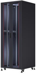 Formrack 32U Cosmoline 800x800 19" szabadon álló rack szekrény - RAL9005 fekete (CSM-32U8080)
