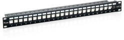 Equip Keystone Patch Panel - 769124 (24 port, Cat6, 1U, árnyékolt, fekete) (769124) - shop