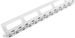 Lanberg Üres patch panel 24 port 1U 19" lépcsőzetes elrendezésű, tehermentesítővel, szürke (PPKS-1224-S) - shop
