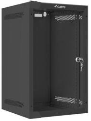 Lanberg 10" fali rack szekrény 9U/280X310, üvegajtó, lapraszerelt, fekete (WF10-2309-10B) - shop
