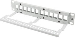 Lanberg Üres patch panel 12 port 1U 10" tehermentesítővel, szürke (PPKS-9112-S) - shop