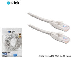 S-Link Kábel - SL-CAT15 (UTP patch kábel, CAT5e, szürke, 15m) (2646) - shop