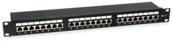 Equip Patch panel - 326425 (24 port, Cat6, 1U, árnyékolt, fekete) (326425) - shop