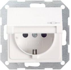 Gira 045403 ST55 földelt dugalj 1-es központi fedlap csapófedéllel fehér IP20 süllyesztett rugós