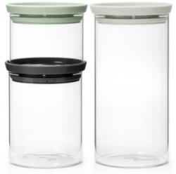 Brabantia Комплект 3 бр бурканчета Brabantia Stackable 1005602, 300/600/1.1л, Подреждане един върху друг, Многоцветен (1005602)