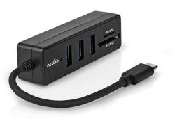 Nedis CCGB64780BK01 - USB Hub| 1x USB-C | 1x USB A / 1x USB-C | 4 port(ok) | USB 2.0 | USB Power | SD & Micr (CCGB64780BK01)