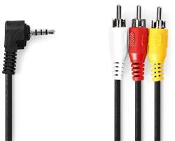 Nedis CVGL22400BK20 2m 3, 5 mm - 3x RCA apa kerek, PVC fekete audió - videó kábel (CVGL22400BK20)