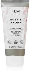 I Love Cosmetics Naturals Rose & Argan crema de maini hidratanta cu aromă de trandafiri 100 ml