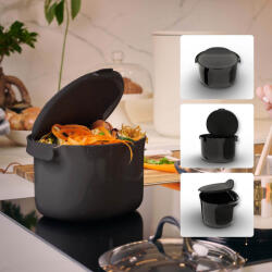 Bokashi Organko Daily Konyhai zöldhulladék, komposzt tároló - fekete