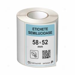 LabelLife Rola etichete autoadezive semilucioase 58x52 mm, adeziv permanent, 1000 etichete rola (ER07R58X52CA)