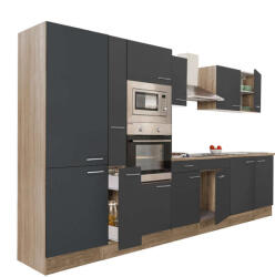 Leziter Yorki Konyhabútor - Sonoma Tölgy/Antracit - 360 cm (L360STAN-PSZ)