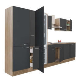 Leziter Yorki Konyhabútor - Sonoma Tölgy/Antracit - 360 cm (L360STAN-PSZ-AF)
