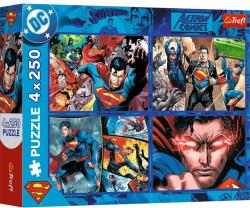 Trefl Puzzle Trefl din 4 x 250 piese - Curajul lui Superman (13340) Puzzle