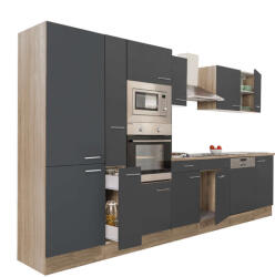 Leziter Yorki Konyhabútor - Sonoma Tölgy/Antracit - 370 cm (L370STAN-PSZ)