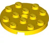 LEGO® 60474c3 - LEGO sárga lap 4 x 4 méretű, kerek lyukkal a közepén (60474c3)
