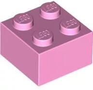 LEGO® 3003c104 - LEGO világos pink kocka 2 x 2 méretű (3003c104)